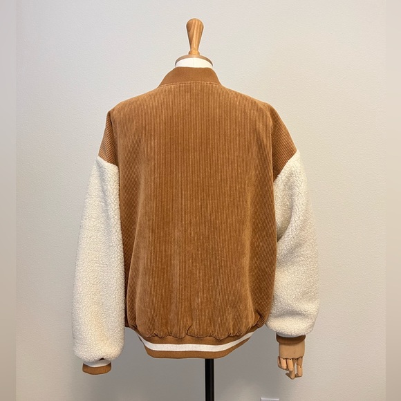 Contrast Sherpa sleeve Bomber Jacket - Picture 3 of 7